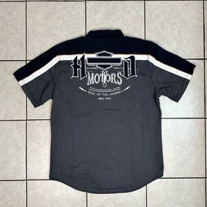 Men’s Large Biker Harley Davidson Motorcycles Button Down Short Sleeve Shirt